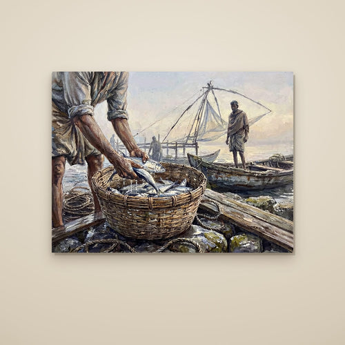Cheena Vala, Basket First: Oil Canvas (gallery-wrapped canvas)
