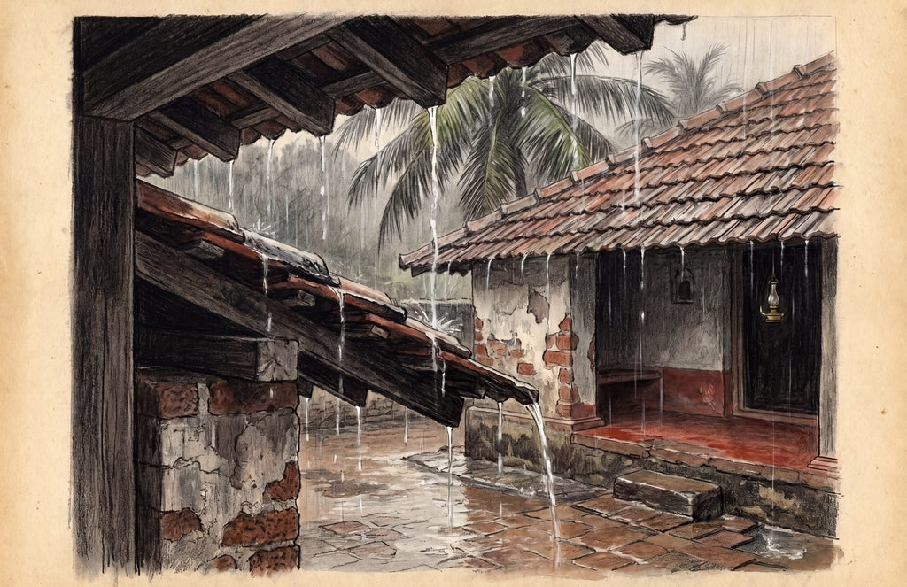 Rain at the Mangalore Roof Edge