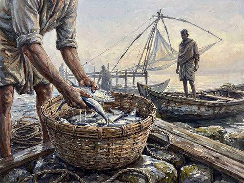 Cheena Vala, Basket First: Oil Canvas