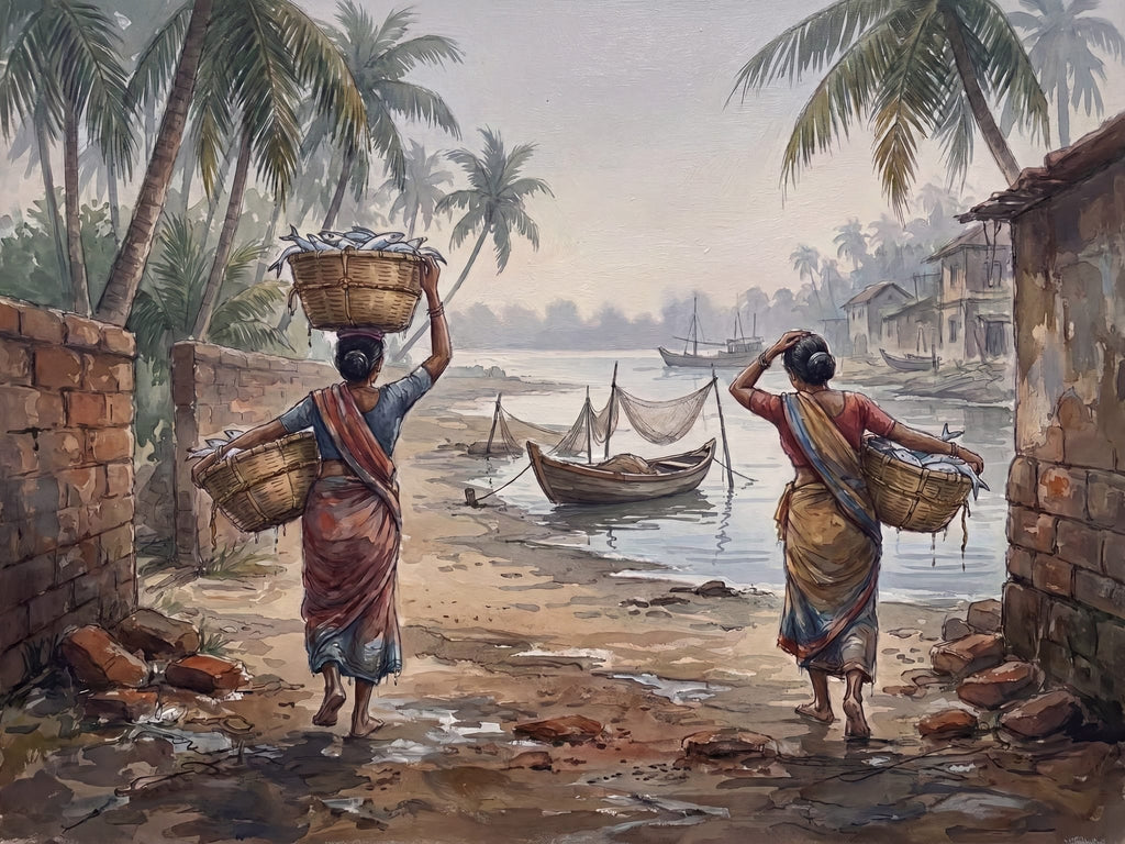 Tonse to Malpe, Baskets Homeward: Oil Canvas