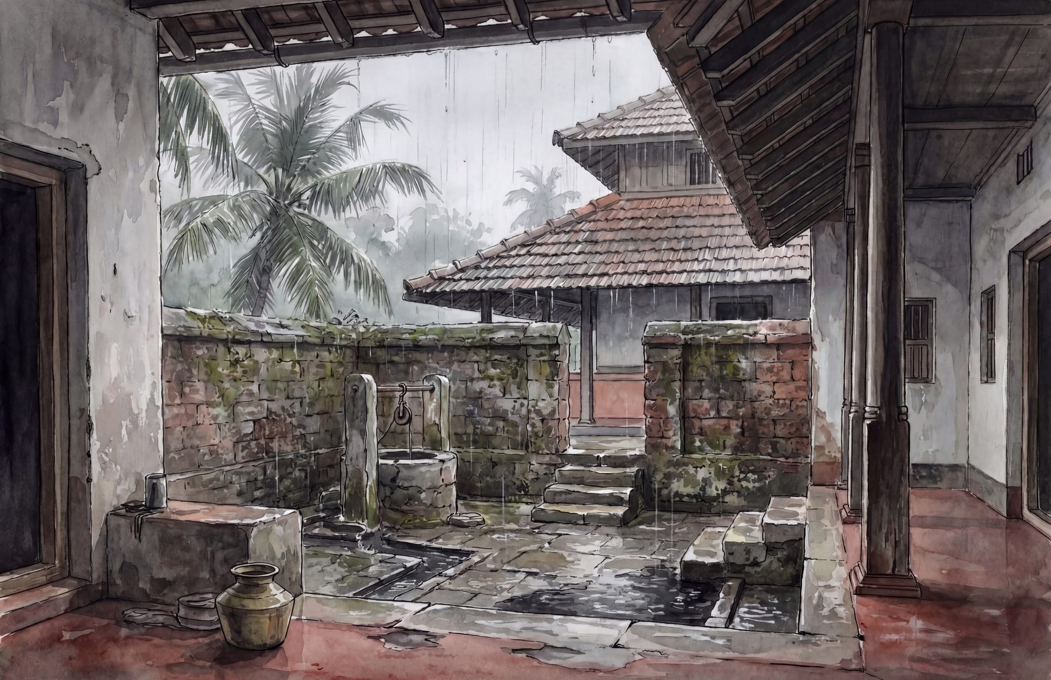 The Courtyard Well in Monsoon