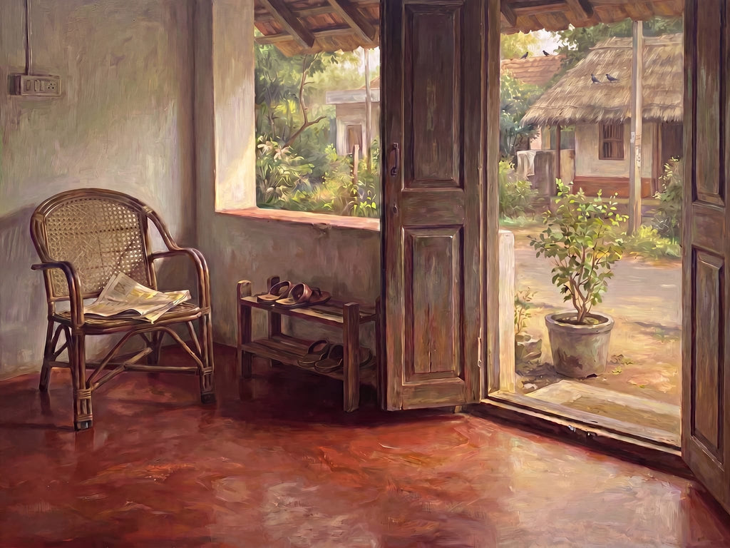 Morning on the Red Oxide Verandah (Canvas)