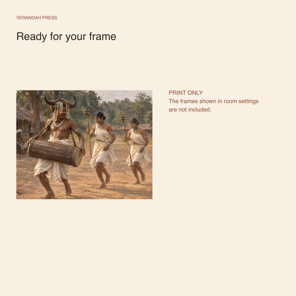 Bastar Village Dance | Oil-Style Art Print (unframed print)