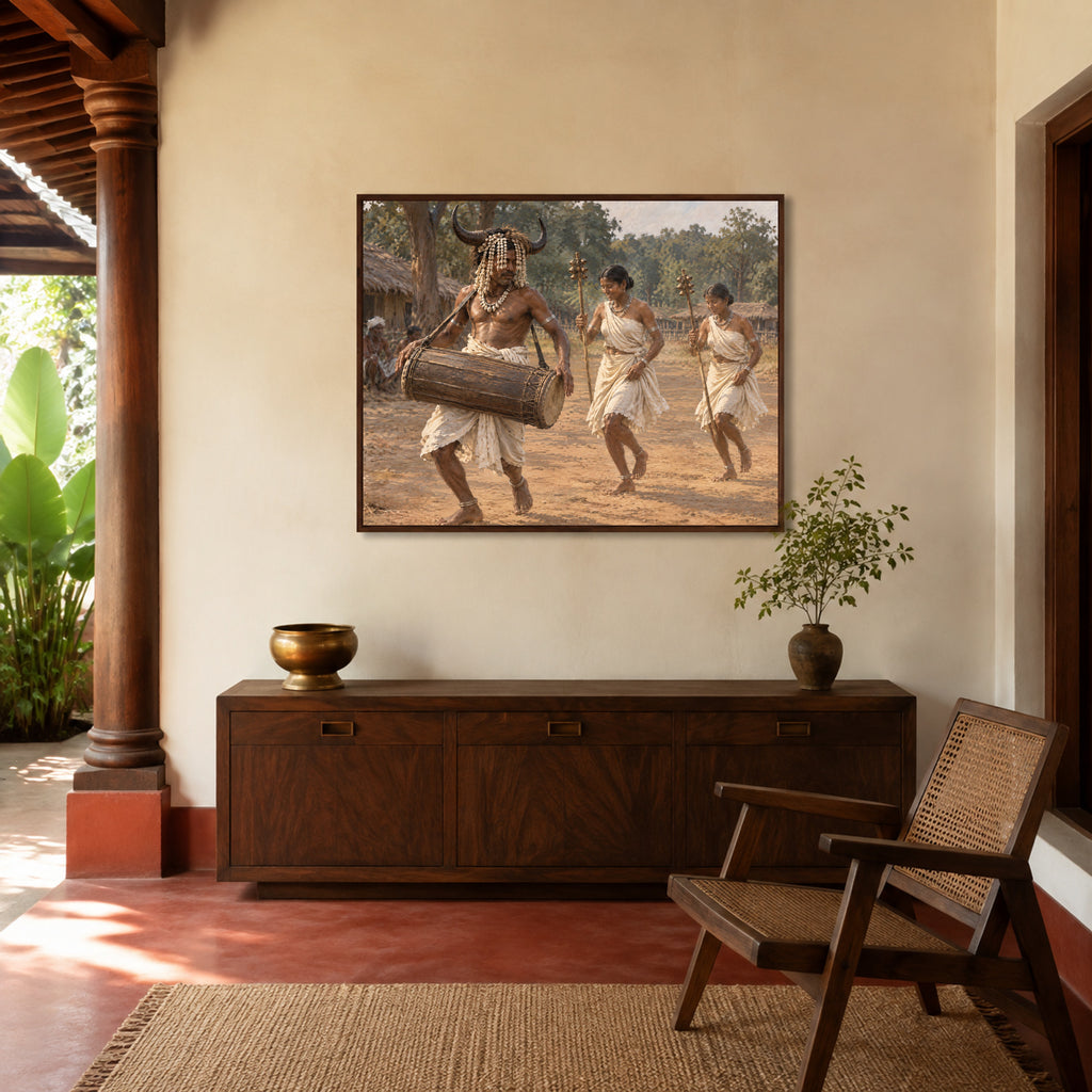 Bastar Village Dance | Oil-Style Art Print