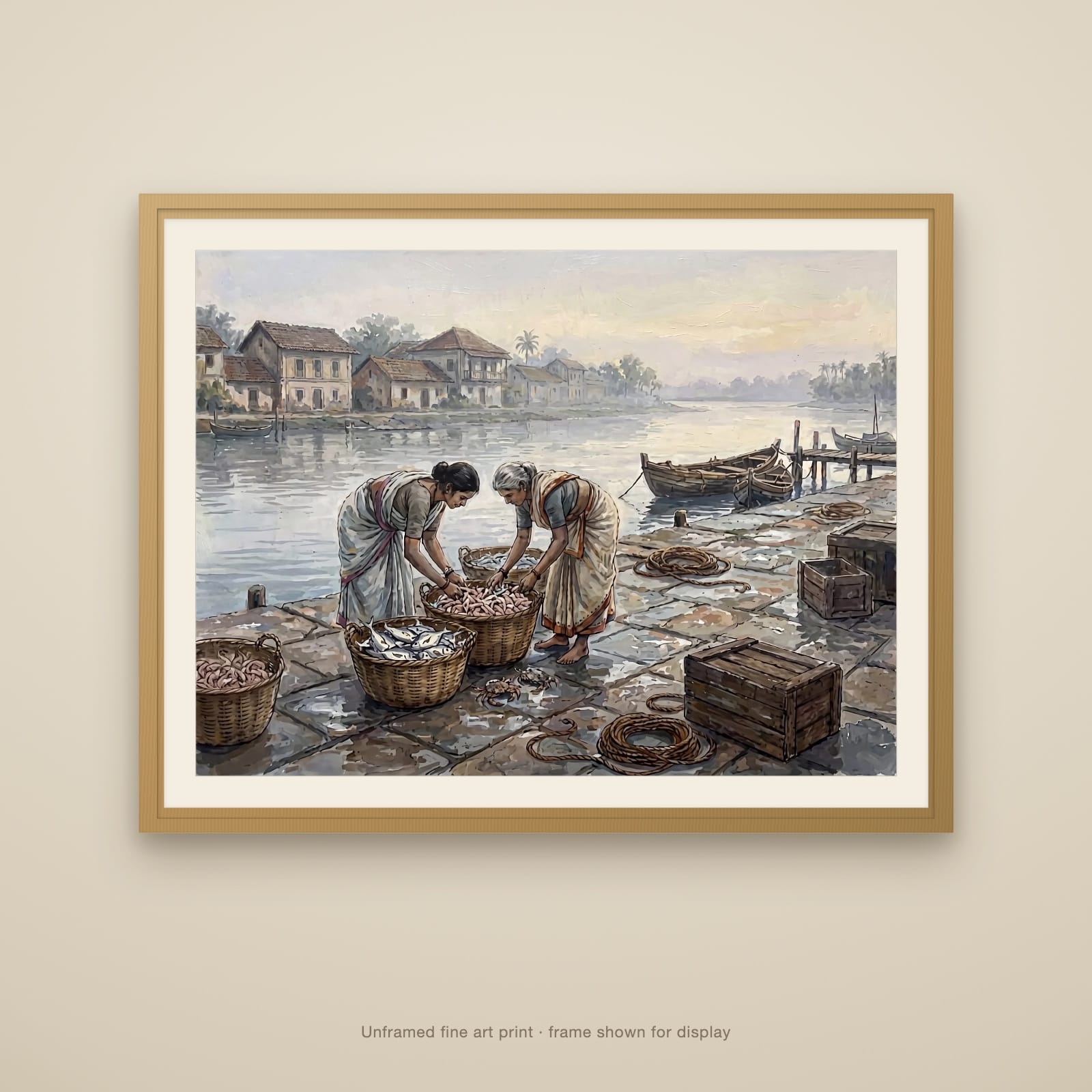 Goan Fisherwomen at the Riverside Market: Oil