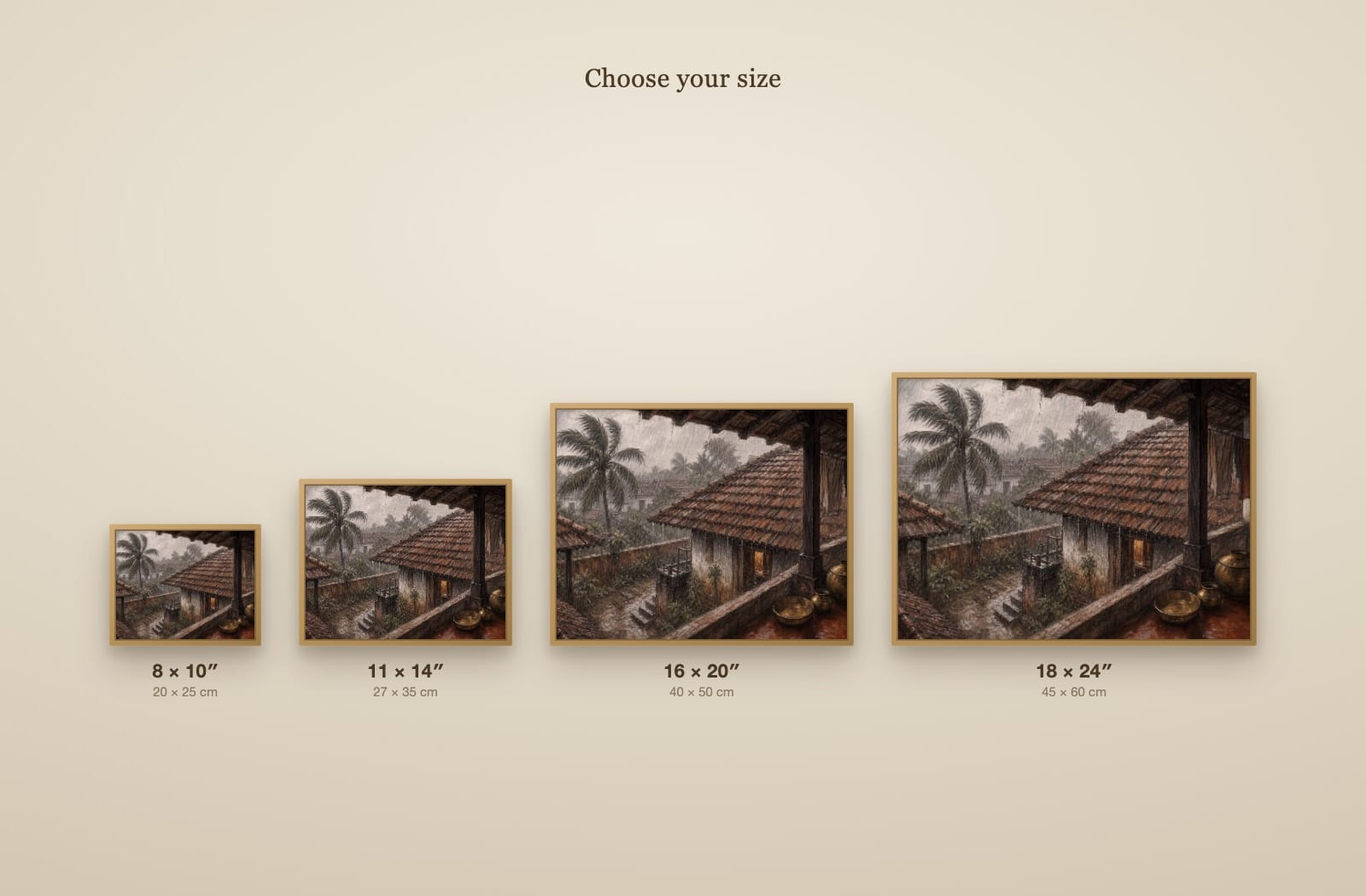 Mangalore Tile Roofs in Monsoon size guide