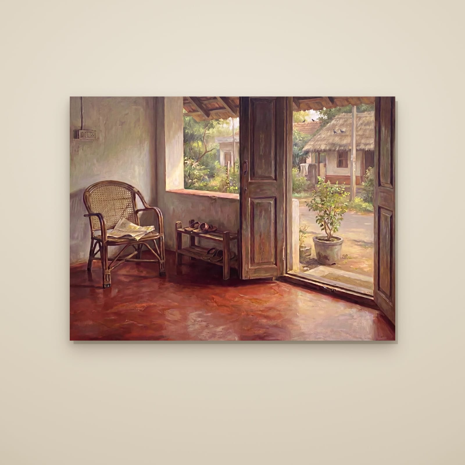 Morning on the Red Oxide Verandah (Canvas) (gallery-wrapped canvas)