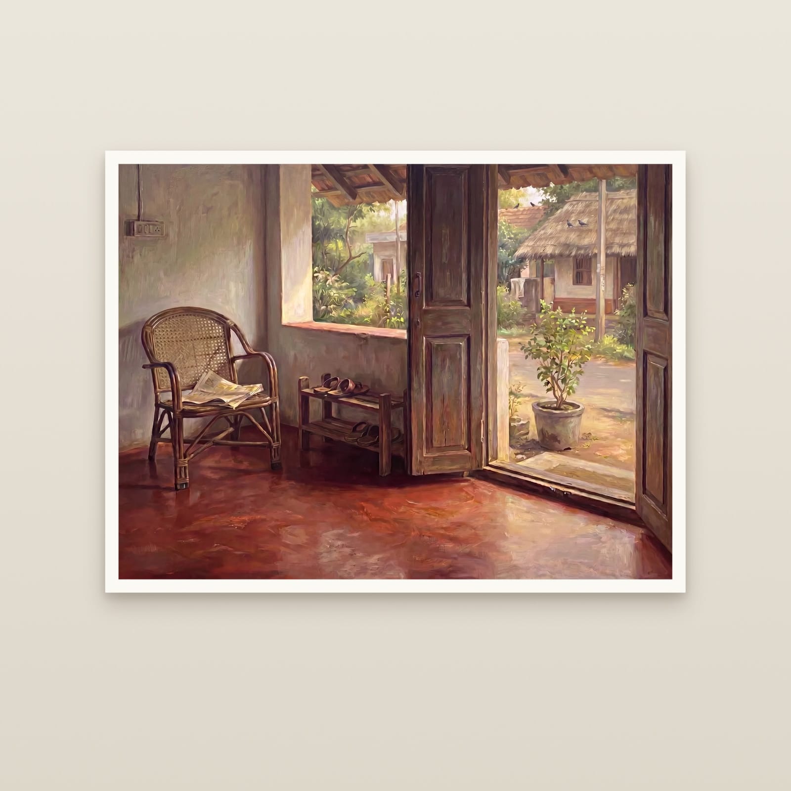 Morning on the Red Oxide Verandah (unframed print)