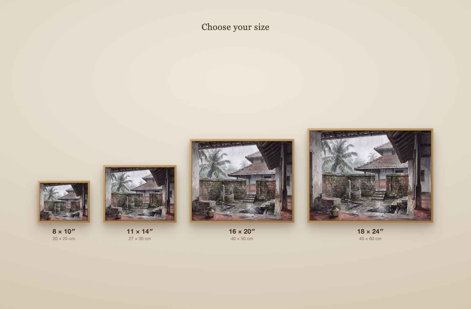 The Courtyard Well in Monsoon size guide
