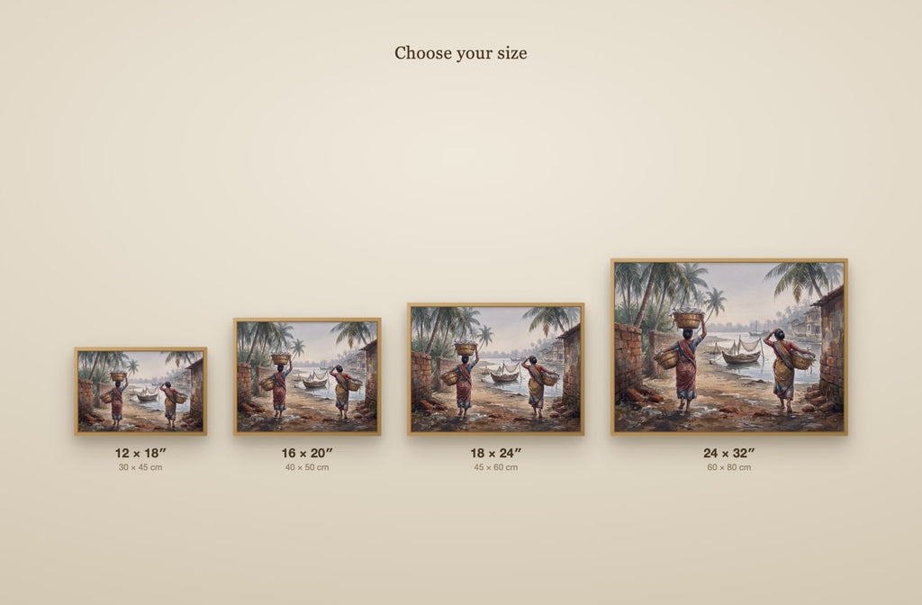 Tonse to Malpe, Baskets Homeward: Oil Canvas size guide